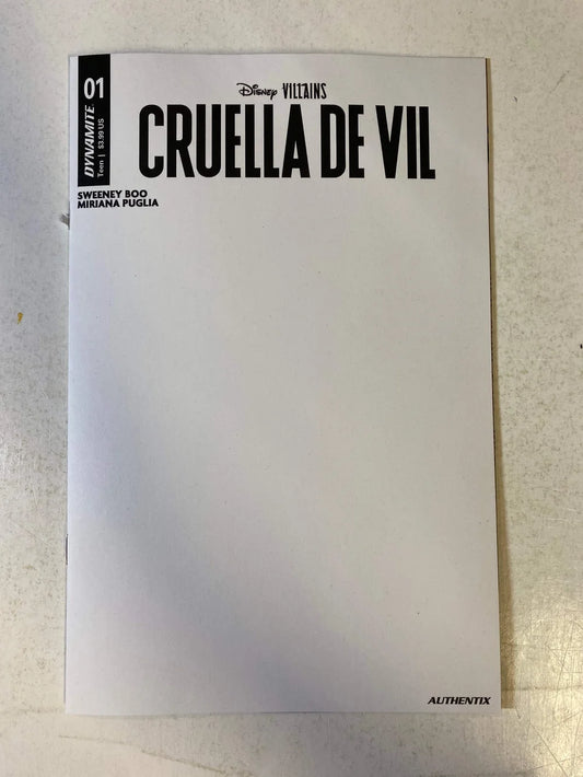 DISNEY VILLAINS CRUELLA DE VIL #1 NM Blank Variant