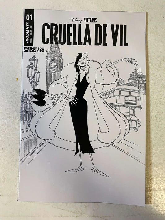 DISNEY VILLAINS : CRUELLA DE VIL #1 NM 1:10 B/W Joshua Middleton Variant