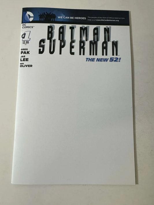 BATMAN SUPERMAN #1 NM Blank Variant