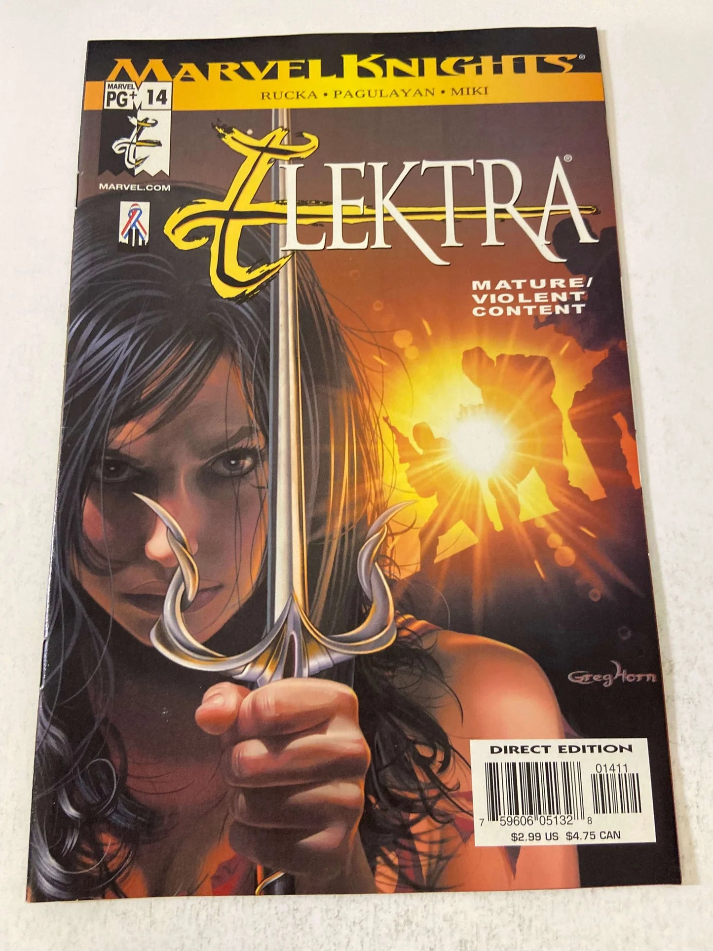 ELEKTRA #14 Vol 2 NM- Greg Horn Cover