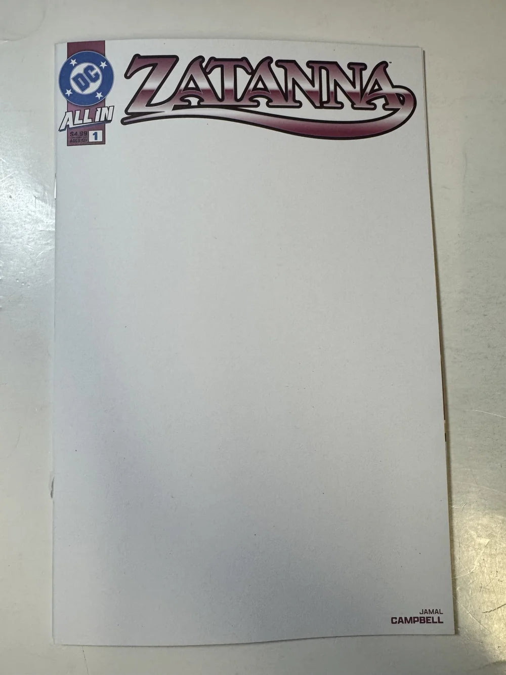 ZATANNA #1 NM Blank Variant