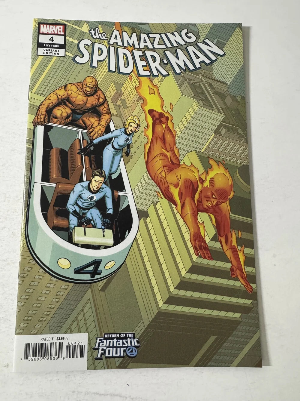 AMAZING SPIDER-MAN #4 Vol 5 NM Chris Sprouse Fantastic Four Variant RECALLED