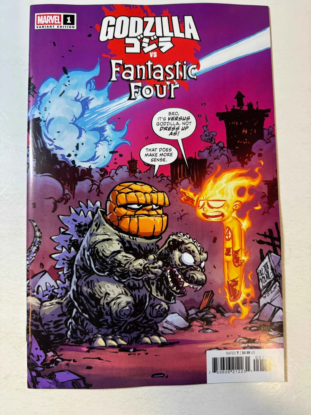 GODZILLA VS FANTASTIC FOUR #1 NM Skottie Young Variant