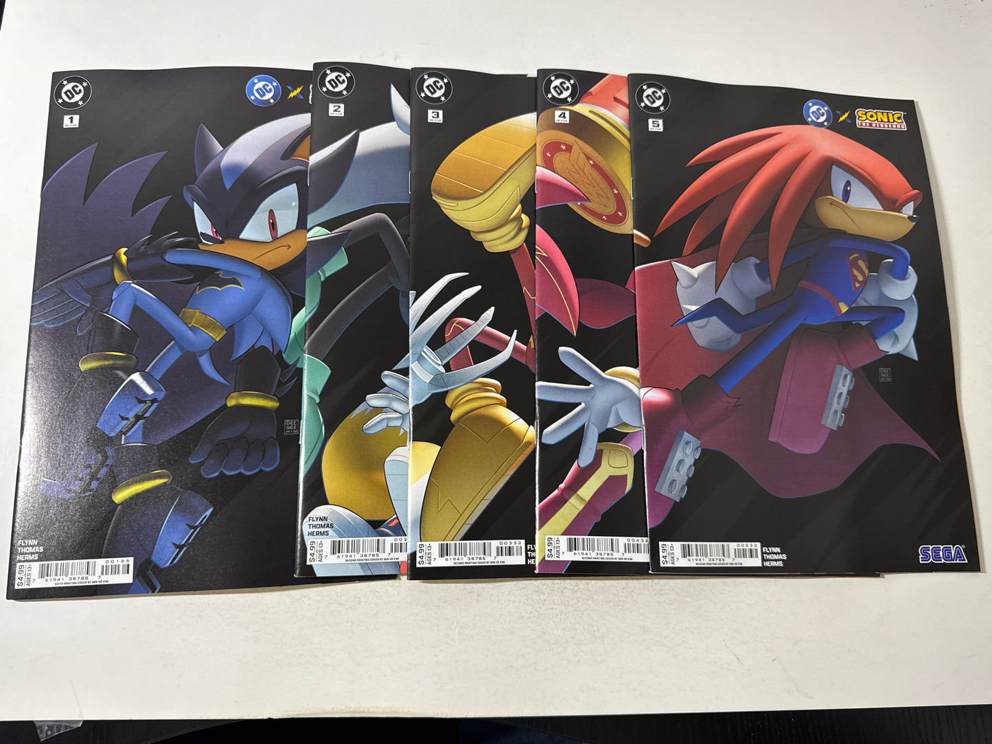 DC X SONIC THE HEDGEHOG #1-5 NM Connecting Variant Set