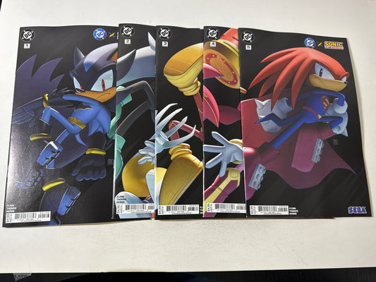 DC X SONIC THE HEDGEHOG #1-5 NM Connecting Variant Set