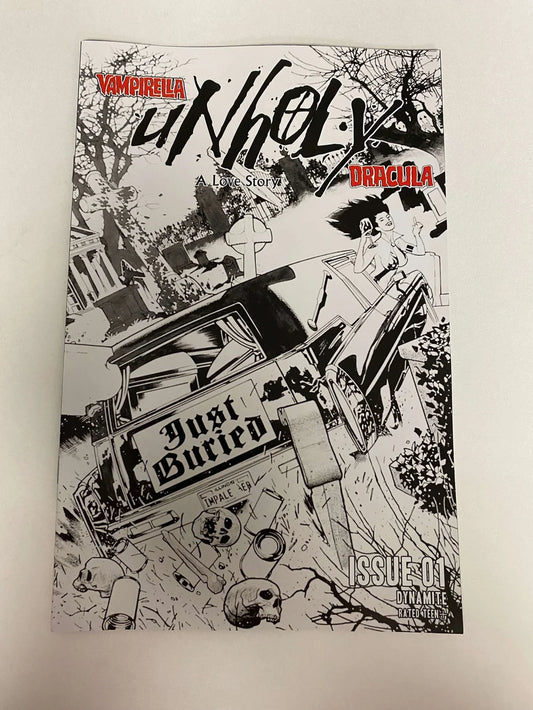VAMPIRELLA DRACULA UNHOLY #1 NM 1:21 B/W Adam Hughes Variant