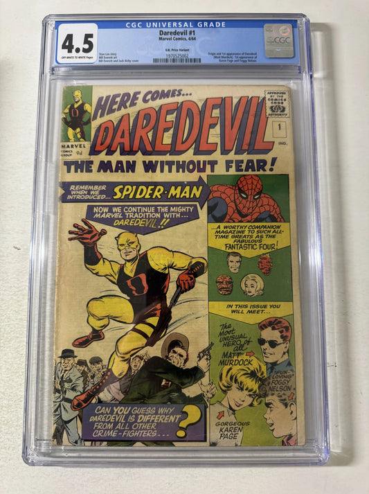 DAREDEVIL #1 CGC 4.5 1ST APPEARANCE UK Price Variant