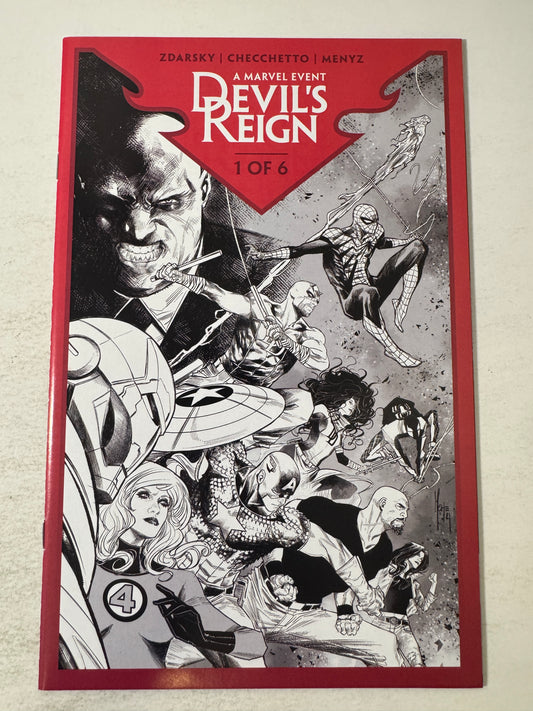 DEVIL'S REIGN #1 NM 2nd Print B/W Variant