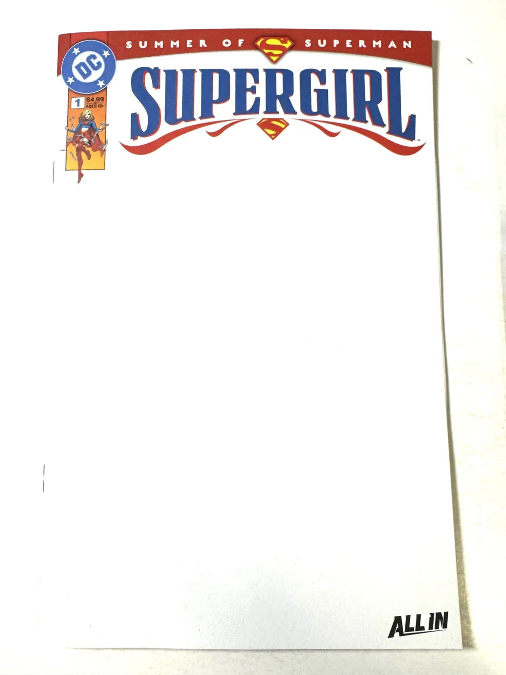SUPERGIRL #1 Vol 8 NM Blank Variant