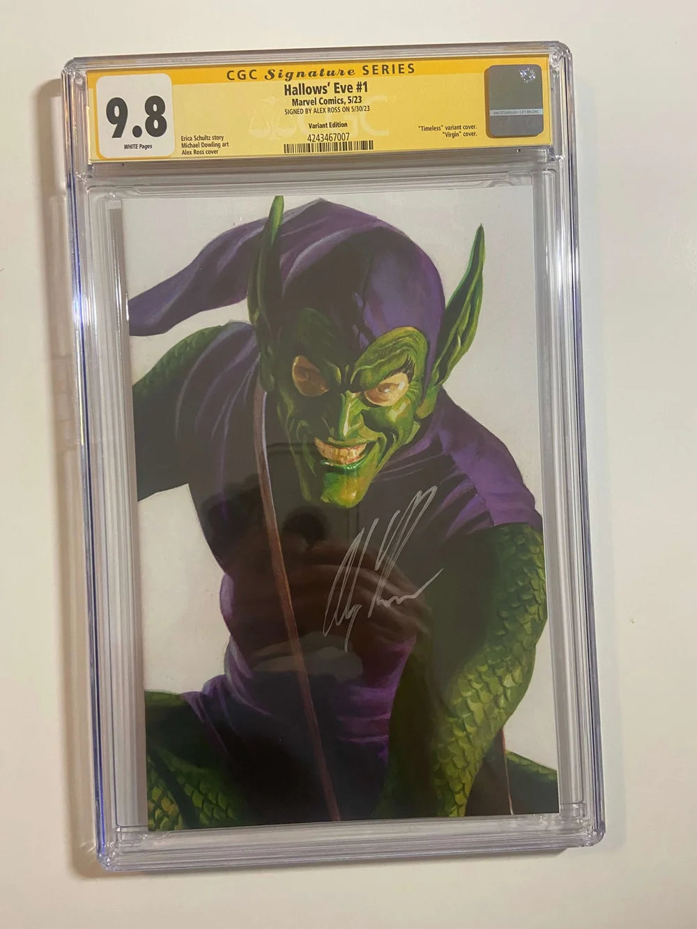 HALLOWS EVE #1 CGC SS 9.8 Alex Ross Green Goblin Timeless Variant SIGNED