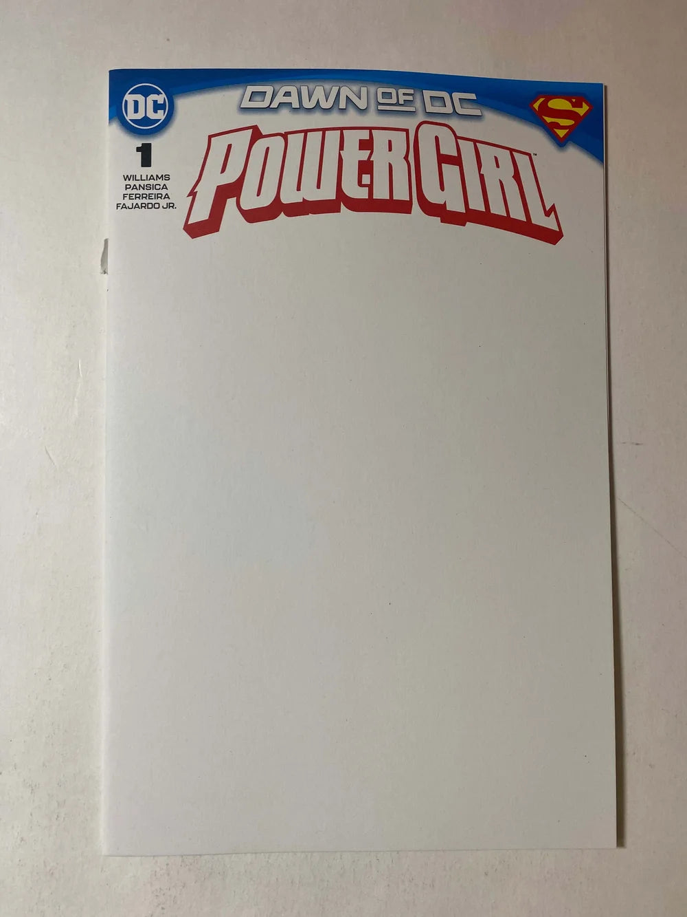 POWER GIRL #1 NM Blank Variant