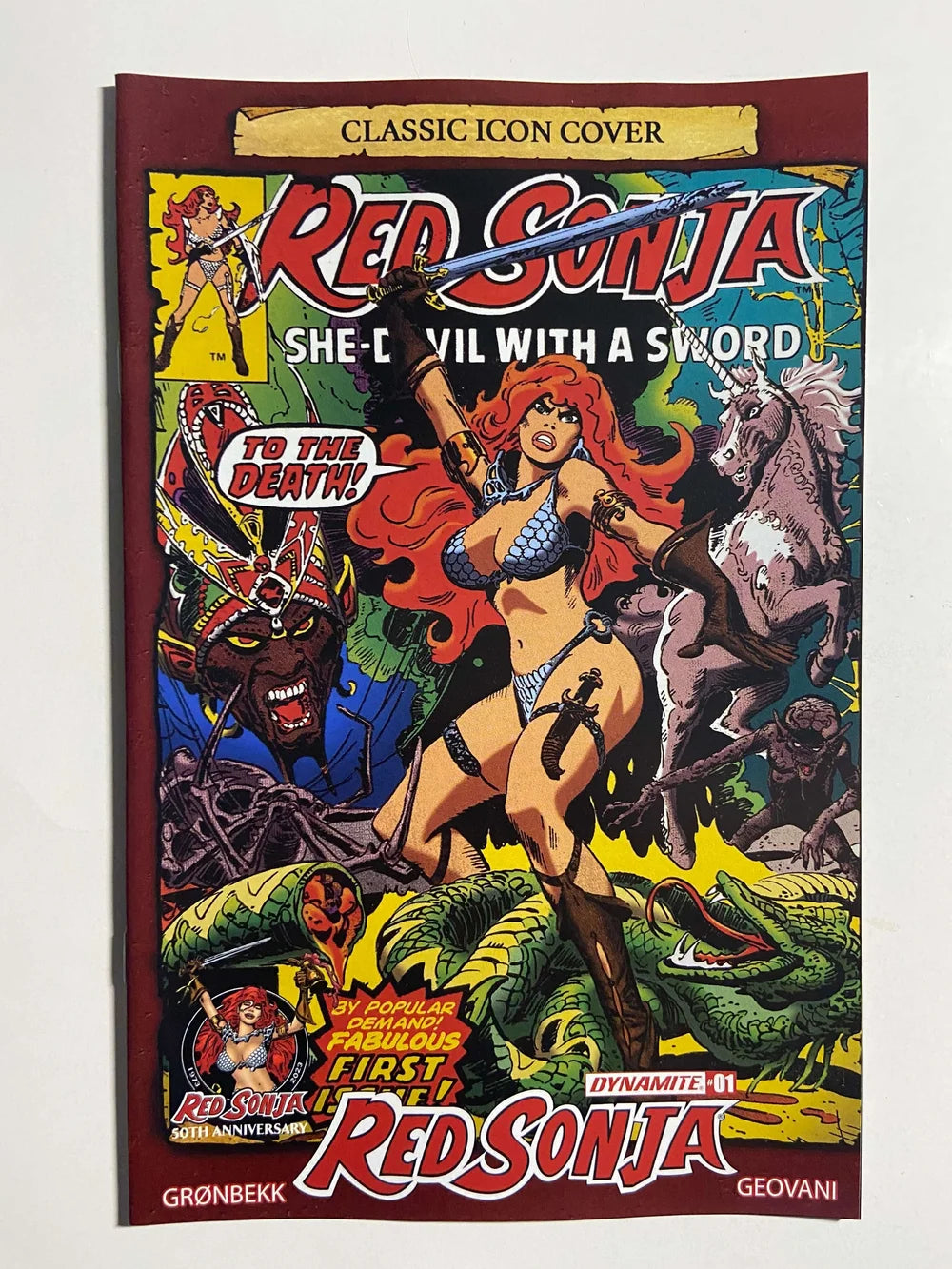 RED SONJA #1 Vol 7 NM 1:15 Frank Thorn Variant (Dynamite)