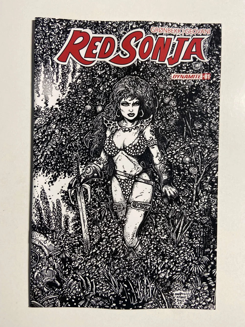 RED SONJA #1 Vol 7 NM 1:20 B/W Kevin Eastman Variant (Dynamite)