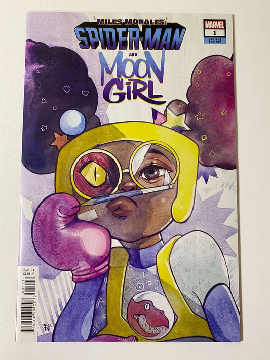 MILES MORALES AND MOON GIRL #1 NM Peach Momoko Variant