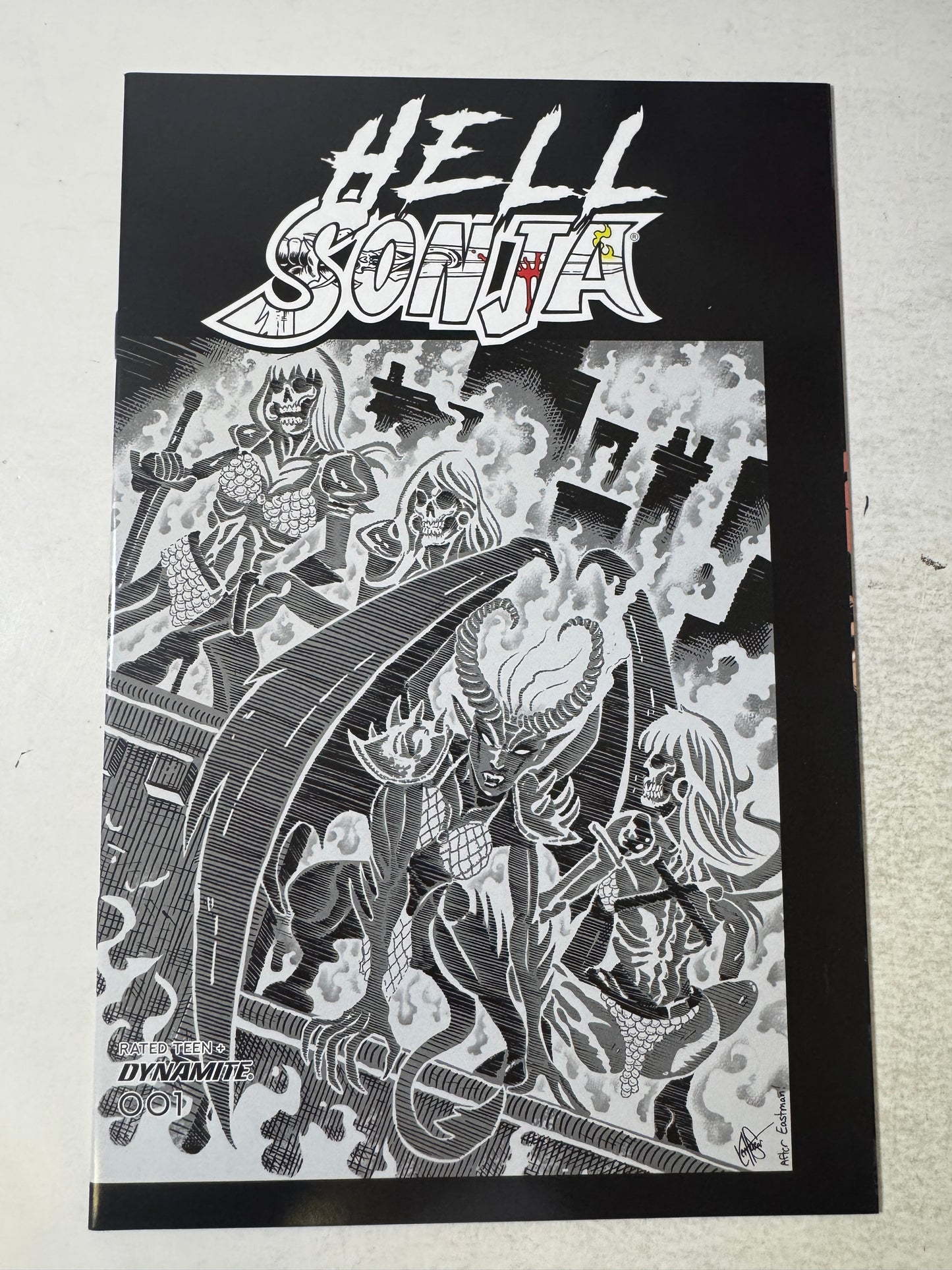 HELL SONJA #1 NM 1:11 NM B/W TMNT Homage Variant