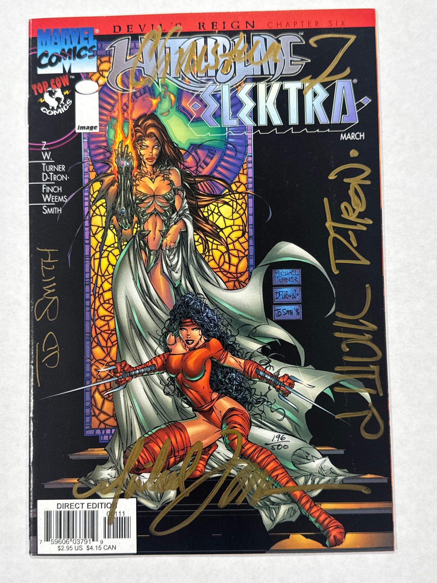 DEVIL'S REIGN WITCHBLADE ELEKTRA VF/NM Michael Turner Cover SIGNED 5x LTD to 500