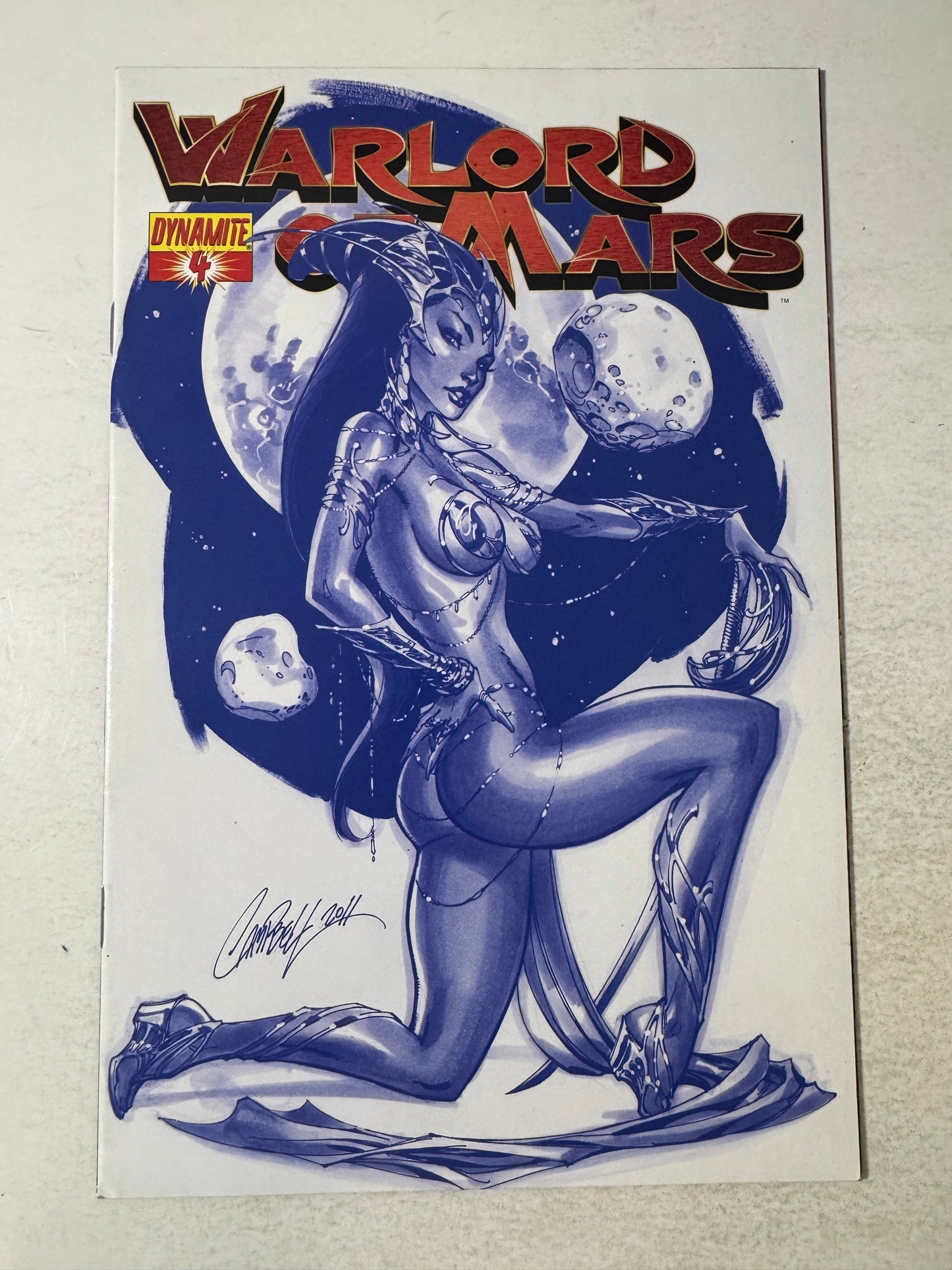 WARLORD OF MARS #4 VF+ J Scott Campbell Blue Tint Variant (Dynamite)