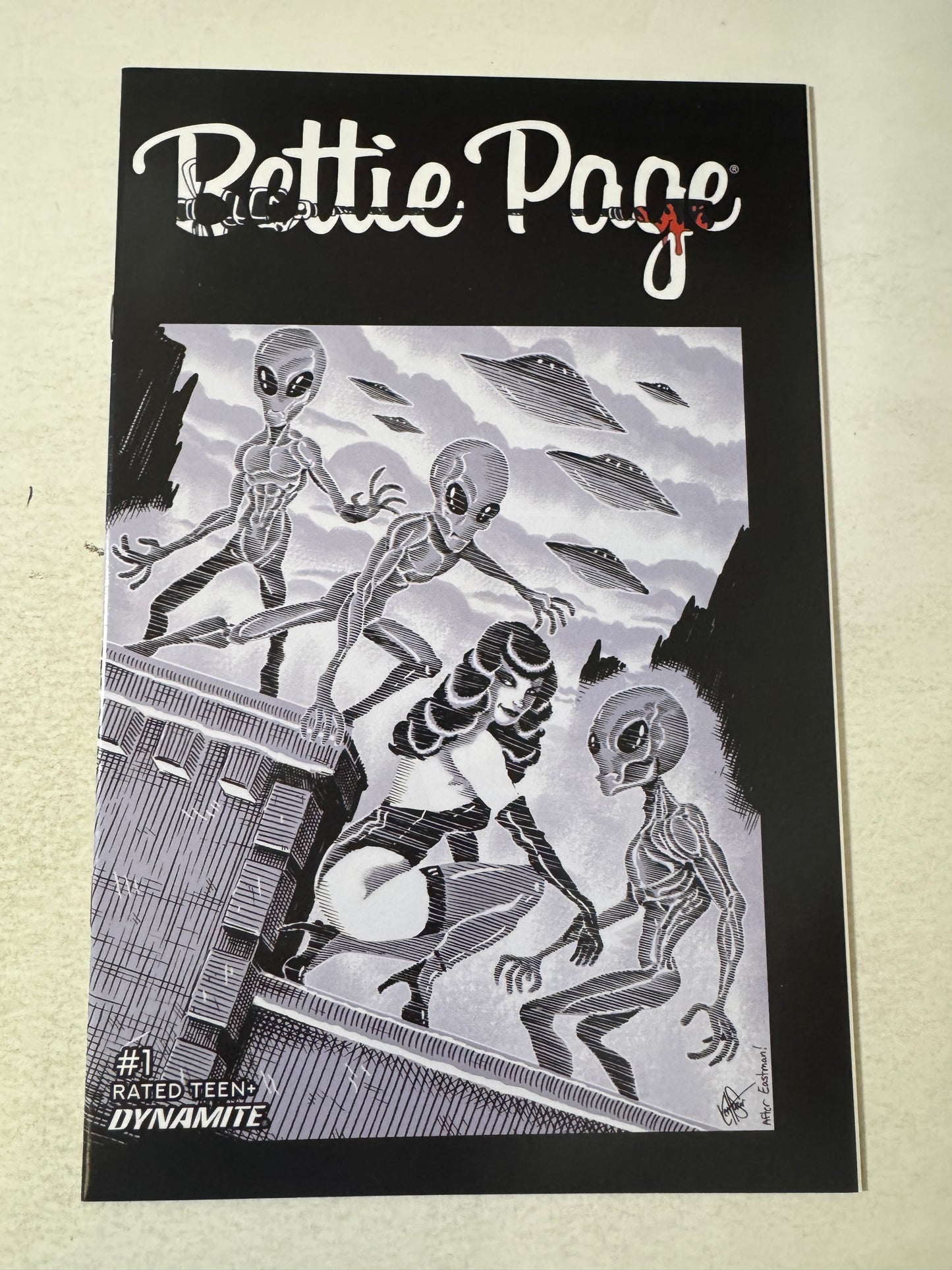BETTIE PAGE #1 NM TMNT Homage Variant