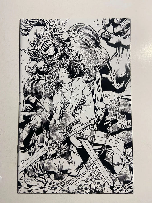 RED SONJA #1 Vol 7 NM 1:30 B/W Virgin Bryan Hitch Variant (Dynamite)