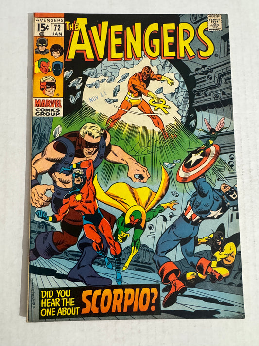 AVENGERS #72 VF+ 1ST APPEARANCE