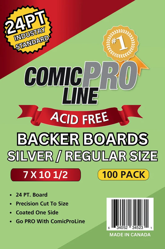 COMIC PRO LINE 24pt REGULAR/SILVER COMIC BOARDS - 100 Pack