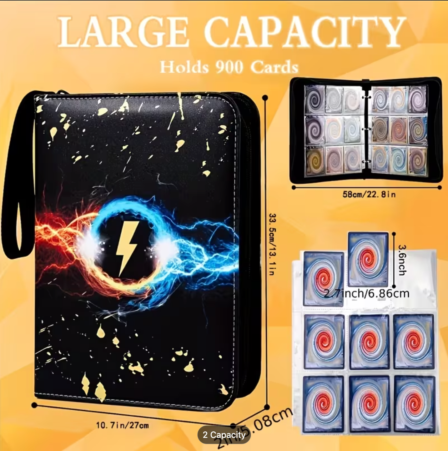 Premium PU Leather Trading Card Binder for Pokemon, MTG & Sports Cards