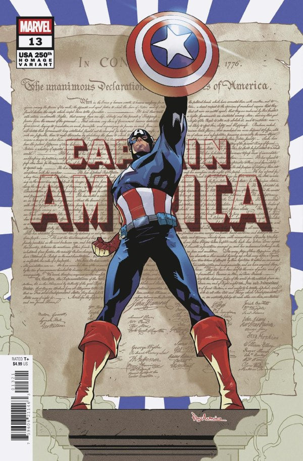 PRE-SALE: CAPTAIN AMERICA #13 ROGE ANTONIO 250TH HOMAGE VARIANT [ARM]