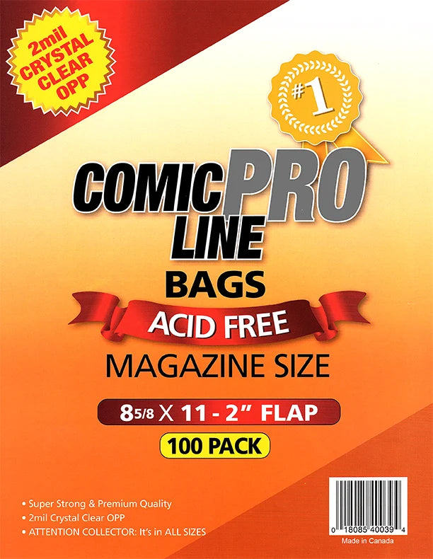 COMIC PRO LINE MAGAZINE SIZE BAGS 100 Pack